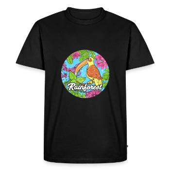 Forêt tropicale tropicale protection de l'environnement pélican jungle - T-shirt Premium bio Homme - noir - Devant - Nico (187cm)