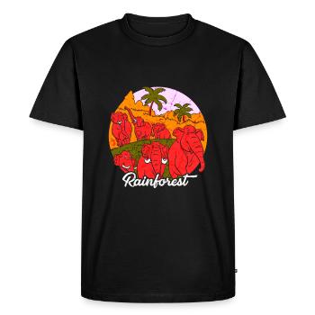 Forêt tropicale tropique protection de l'environnement éléphant jungle - T-shirt Premium bio Homme - noir - Devant - Nico (187cm)