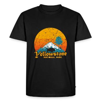 Cadeau nature à Yellowstone Buffalo Nature - T-shirt Premium bio Homme - noir - Devant - Nico (187cm)