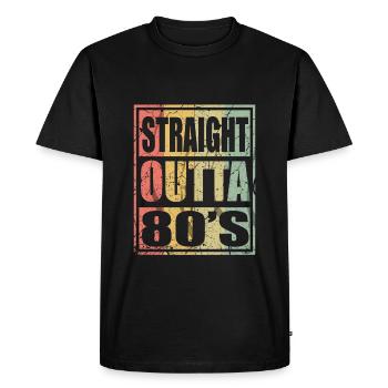 Anniversaire Joyeux Anniversaire 80s 80s 80s - T-shirt Premium bio Homme - noir - Devant - Nico (187cm)