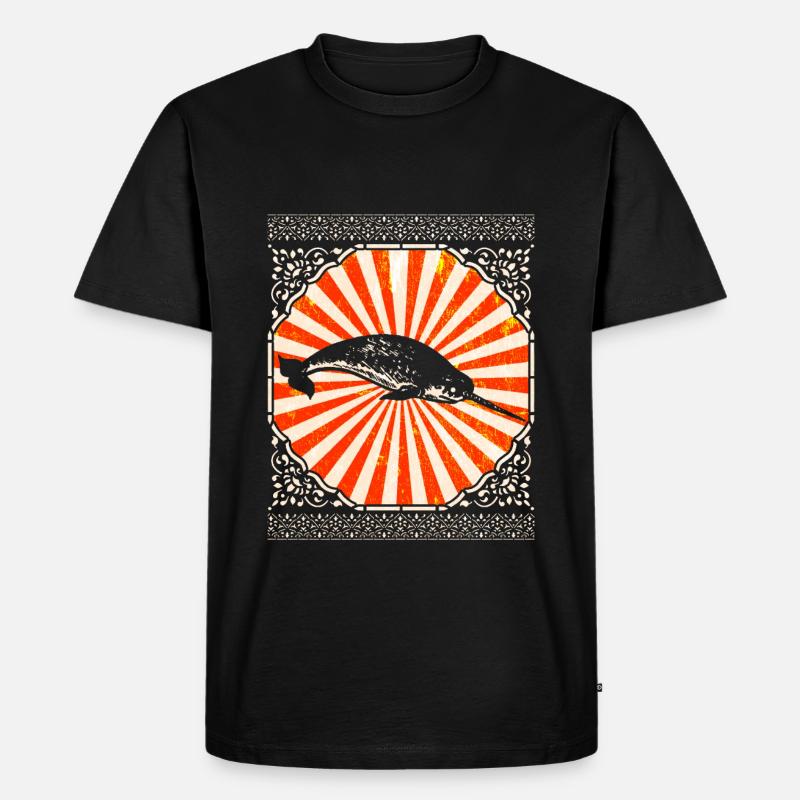 Wal - Männer Premium Bio T-Shirt - Schwarz