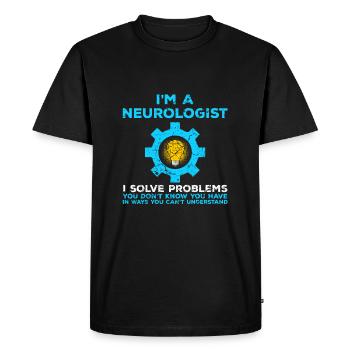 Doctor Doctor Neurology Brain - Men's Premium Organic T-Shirt - black - Front - Nico (187cm)