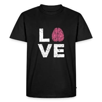 IQ brain intelligence knowledge learning teacher - Men's Premium Organic T-Shirt - black - Front - Nico (187cm)
