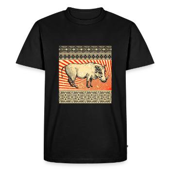 phacochère - T-shirt Premium bio Homme - noir - Devant - Nico (187cm)