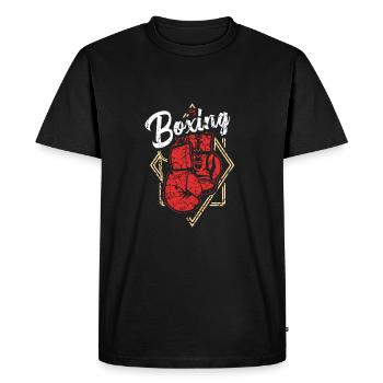 Boxer Boxe Boxe Boxe - T-shirt Premium bio Homme - noir - Devant - Nico (187cm)