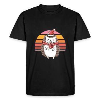 Hérisson Wheinachten - T-shirt Premium bio Homme - noir - Devant - Nico (187cm)