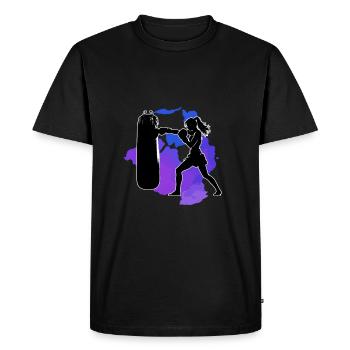 Kickboxing Femme Kickboxer Femme - T-shirt Premium bio Homme - noir - Devant - Nico (187cm)