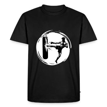 Kickboxing Kickboxer Kick - T-shirt Premium bio Homme - noir - Devant - Nico (187cm)