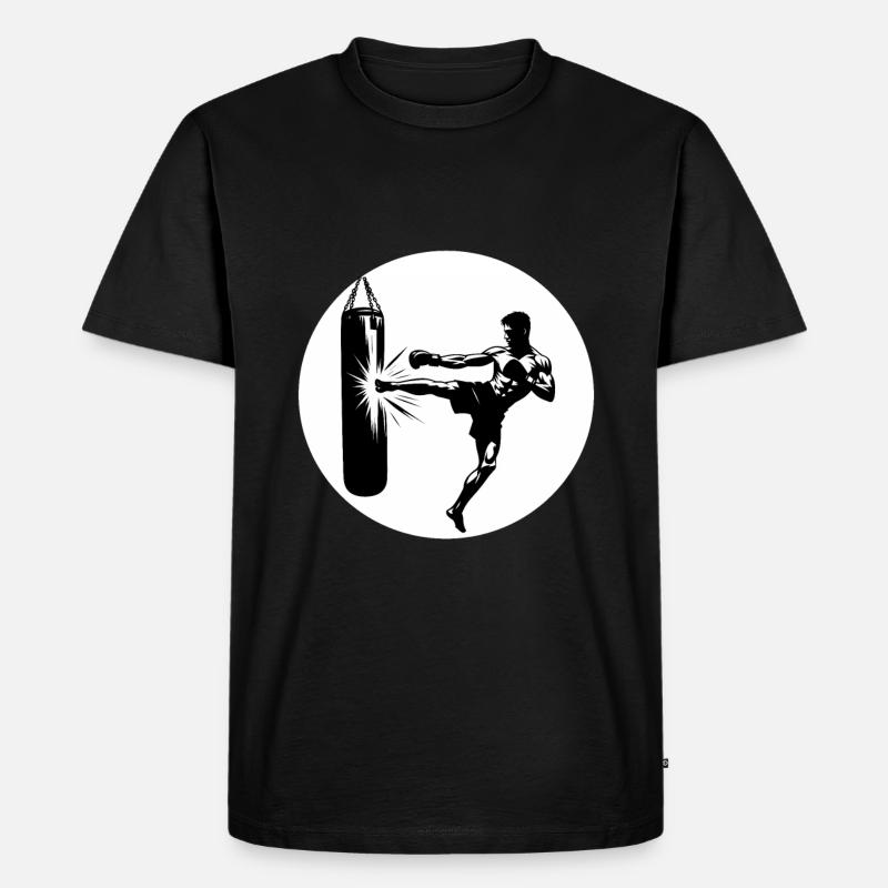 Kickboxen Kickboxer Sidekick - Männer Premium Bio T-Shirt - Schwarz