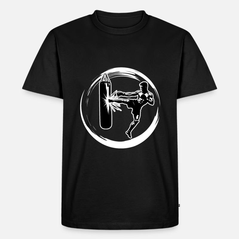 Kickboxen Kick - Männer Premium Bio T-Shirt - Schwarz