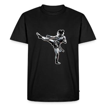 Muay Thaï Fille - T-shirt Premium bio Homme - noir - Devant - Nico (187cm)