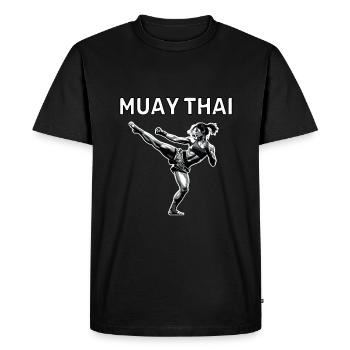 Muay Thaï Fille - T-shirt Premium bio Homme - noir - Devant - Nico (187cm)