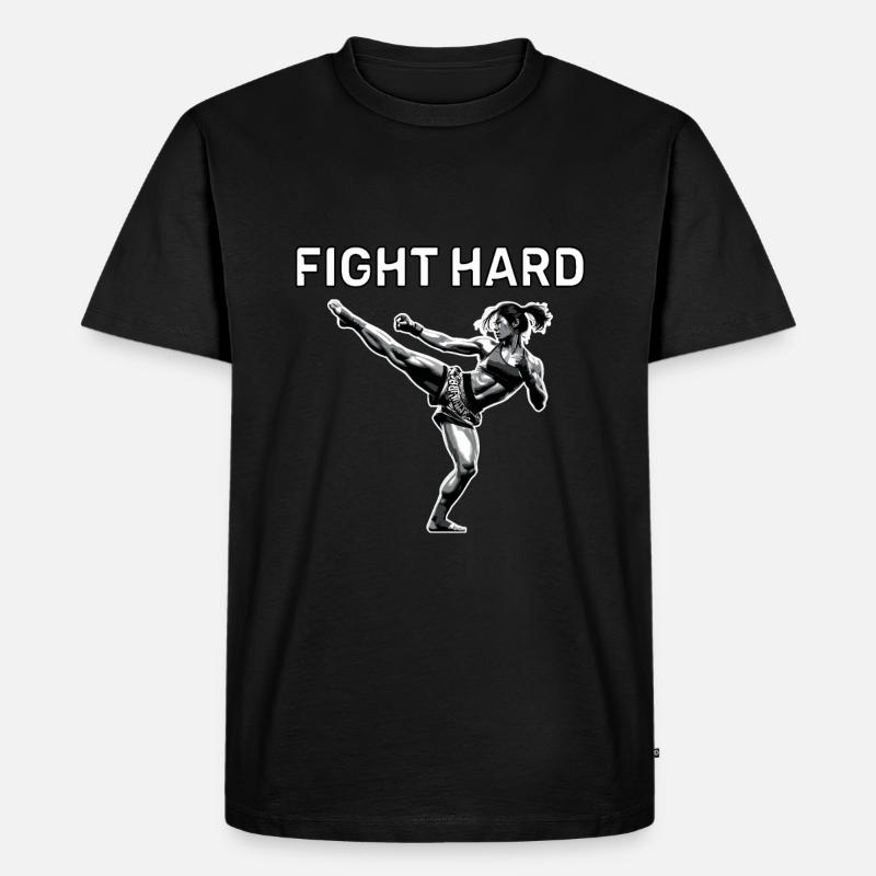 Muay Thai Mädchen - Männer Premium Bio T-Shirt - Schwarz