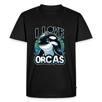 Orca Lover Gift - Men's Premium Organic T-Shirt - black - Front - Nico (187cm)