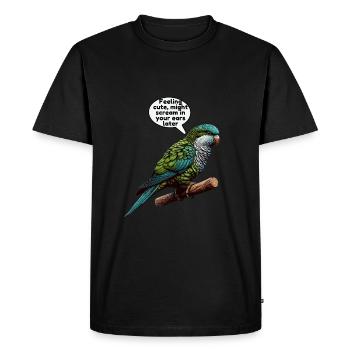 Perroquet Quaker Moine Perruche - T-shirt Premium bio Homme - noir - Devant - Nico (187cm)