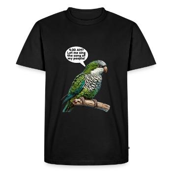 Perroquet Quaker Moine Perruche - T-shirt Premium bio Homme - noir - Devant - Nico (187cm)