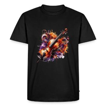 Dessin de violon ColoUful - T-shirt Premium bio Homme - noir - Devant - Nico (187cm)
