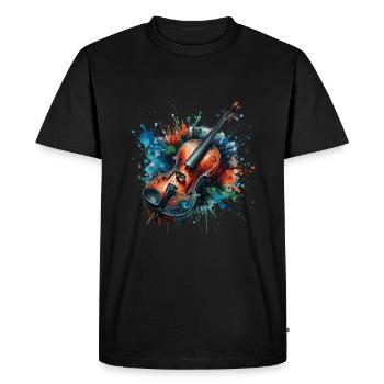 Dessin de violon ColoUful - T-shirt Premium bio Homme - noir - Devant - Nico (187cm)
