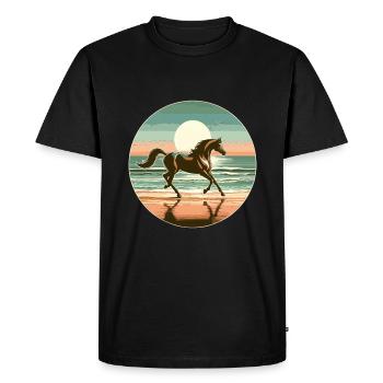 Arabian Horse Art - Men's Premium Organic T-Shirt - black - Front - Nico (187cm)