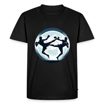 Image de Muay Thaï - T-shirt Premium bio Homme - noir - Devant - Nico (187cm)