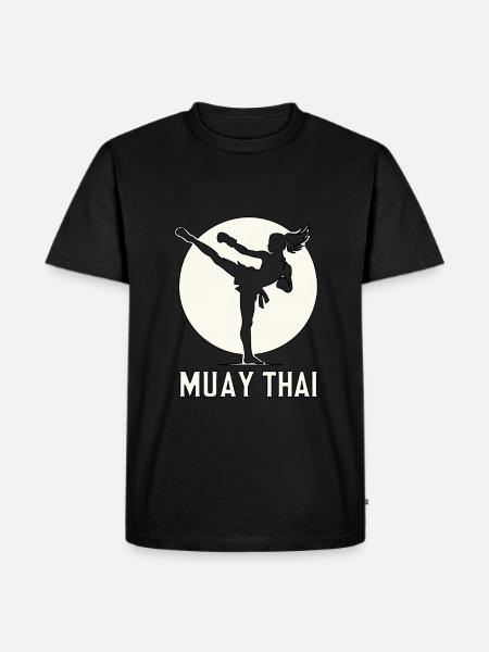 Muay Thai Frau - Männer Premium Bio T-Shirt - Schwarz