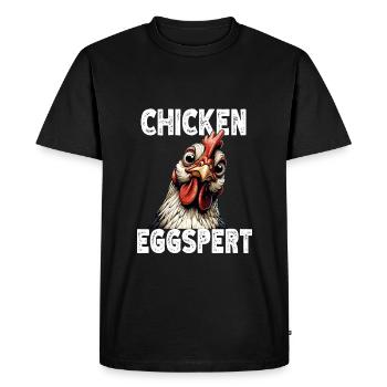 Drôle De Poulet Poulet Drôle Image - T-shirt Premium bio Homme - noir - Devant - Nico (187cm)