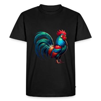 Belle image de coq - T-shirt Premium bio Homme - noir - Devant - Nico (187cm)