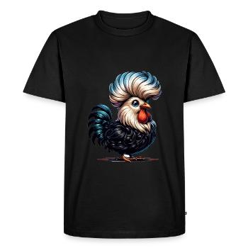 Poulet à crête polonais Poulet polonais - T-shirt Premium bio Homme - noir - Devant - Nico (187cm)