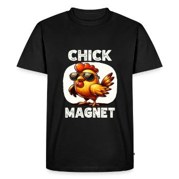 Drôle De Poulet Poulet Drôle Image - T-shirt Premium bio Homme - noir - Devant - Nico (187cm)