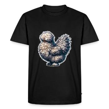 Silkie Chicken Fluffy Silky Chicken Drawing - Men's Premium Organic T-Shirt - black - Front - Nico (187cm)