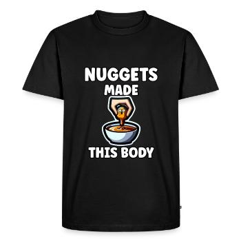 Croquettes de poulet Meme Citation de pépites de poulet - T-shirt Premium bio Homme - noir - Devant - Nico (187cm)