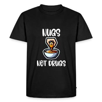 Croquettes de poulet drôle pépite de poulet dessin - T-shirt Premium bio Homme - noir - Devant - Nico (187cm)