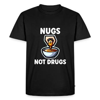 Croquettes de poulet drôle pépite de poulet dessin - T-shirt Premium bio Homme - noir - Devant - Nico (187cm)