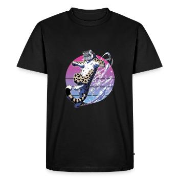 Léopard des neiges Léopard blanc Léopard - T-shirt Premium bio Homme - noir - Devant - Nico (187cm)