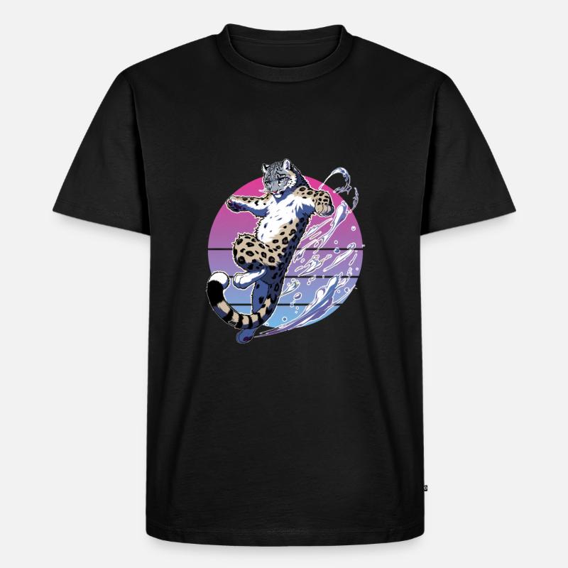 Snow Leopard Leopard White Leopard - Men's Premium Organic T-Shirt - black
