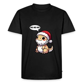 Mignon dragon barbu lézard de Noël Gecko - T-shirt Premium bio Homme - noir - Devant - Nico (187cm)