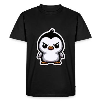 Drôle de pingouins pingouin en colère - T-shirt Premium bio Homme - noir - Devant - Nico (187cm)
