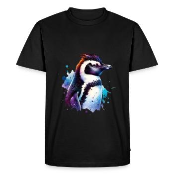 Crested Penguin Cute Penguin - Men's Premium Organic T-Shirt - black - Front - Nico (187cm)