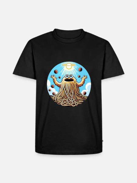 Funny Atheist Flying Spaghetti Monster - Men's Premium Organic T-Shirt - black