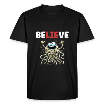 Drôle d’athée agnostique anti-religion Noël - T-shirt Premium bio Homme - noir - Devant - Nico (187cm)