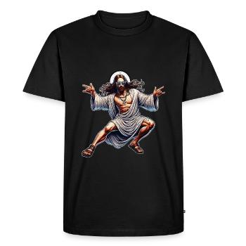 Danser Jésus Break Danser Jésus Drôle Jésus t - T-shirt Premium bio Homme - noir - Devant - Nico (187cm)