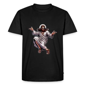 Danser Jésus Break Danser Jésus Drôle Jésus t - T-shirt Premium bio Homme - noir - Devant - Nico (187cm)