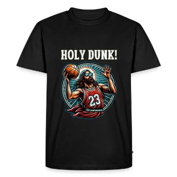 Drôle de basket-ball disant Jésus Basket-ball cadeau - T-shirt Premium bio Homme - noir - Devant - Nico (187cm)