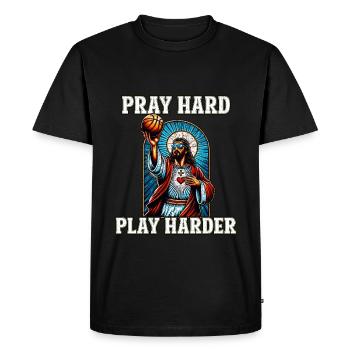 Drôle de basket-ball citation Jésus Christian cadeau - T-shirt Premium bio Homme - noir - Devant - Nico (187cm)