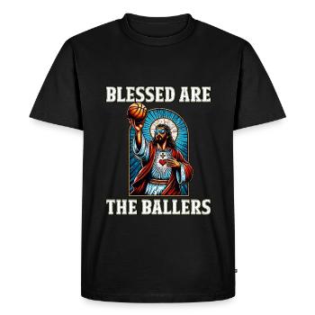 Drôle de basket-ball graphique Jésus Christian cadeau - T-shirt Premium bio Homme - noir - Devant - Nico (187cm)