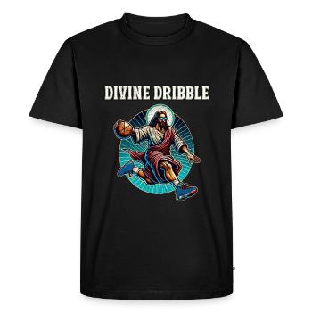 Dribblant drôle Jésus Christian Basketball cadeau - T-shirt Premium bio Homme - noir - Devant - Nico (187cm)