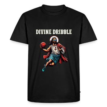 Drôle de cadeau de basket-ball de Jésus - T-shirt Premium bio Homme - noir - Devant - Nico (187cm)