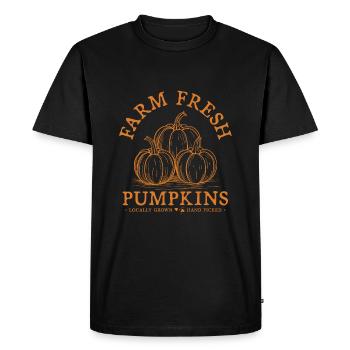 Citrouilles Cueillette Ferme Citrouilles fraîches Champ Jardin - T-shirt Premium bio Homme - noir - Devant - Nico (187cm)