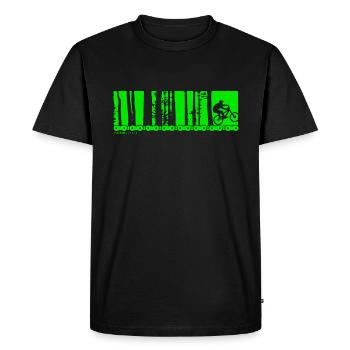 MTB mountain biker forest - Men's Premium Organic T-Shirt - black - Front - Nico (187cm)
