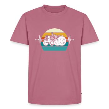 Herzschlag Trecker - Männer Premium Bio T-Shirt - Mauve - Vorne - Nico (187cm)